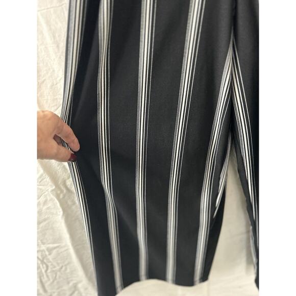 Candie’s Jumper Jumpsuit Romper Womans Black‎ White Stripe Sz M Palazzo Boho - Picture 5 of 14